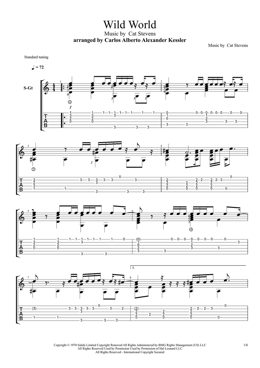Wild World Acoustic Guitar scores gallery preview page 2