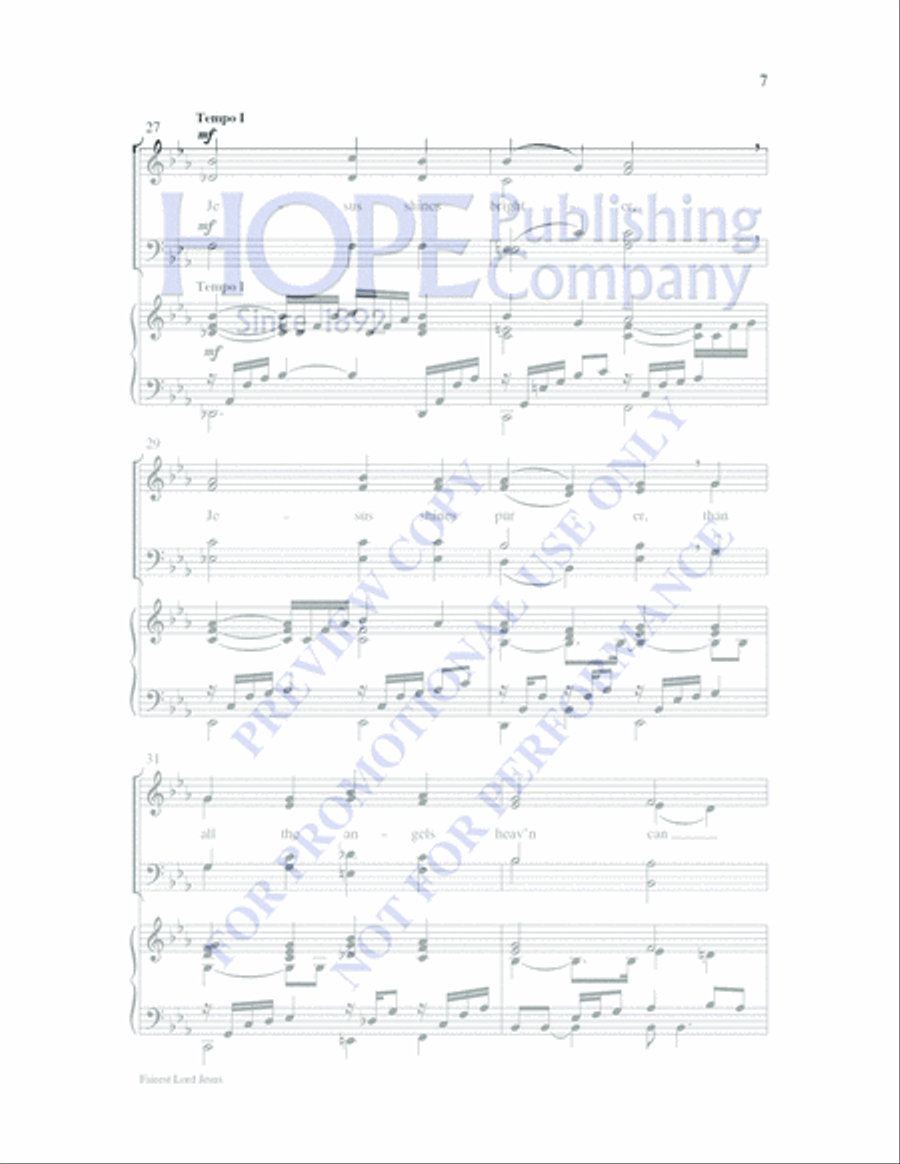 Fairest Lord Jesus Fairest Lord Jesus 4-Part scores gallery preview page 7