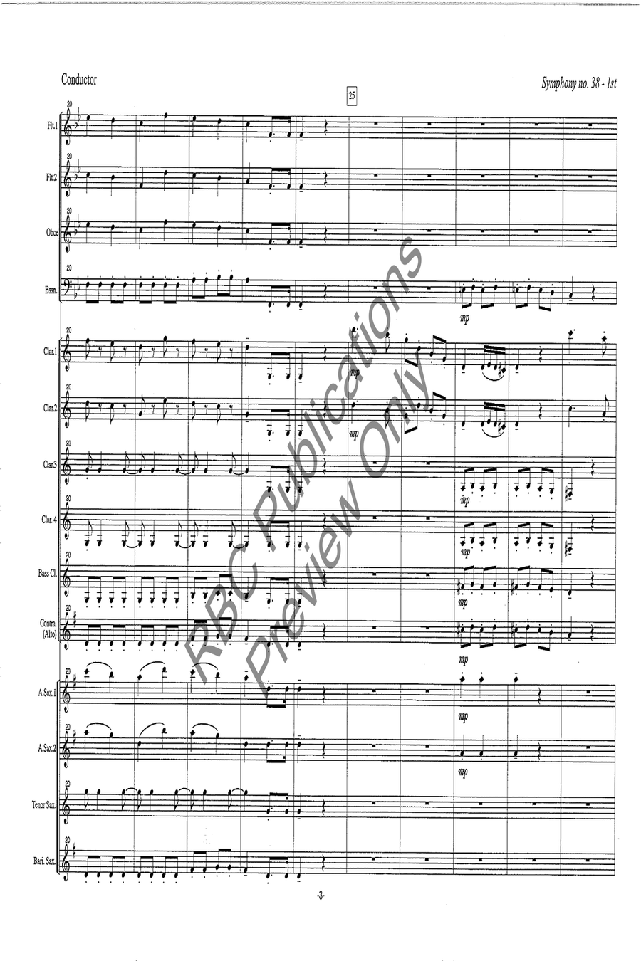 Symphony #38 Mvt 1 Set of Parts scores gallery preview page 6