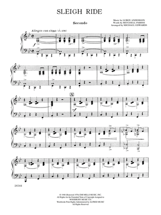 Sleigh Ride - Piano Duet (1 Piano, 4 Hands)