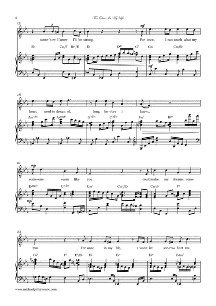 For Once In My Life Tenor Voice scores gallery preview page 3