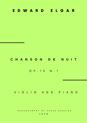 Book cover for Chanson De Nuit, Op.15 No.1 - Violin and Piano (Full Score and Parts)