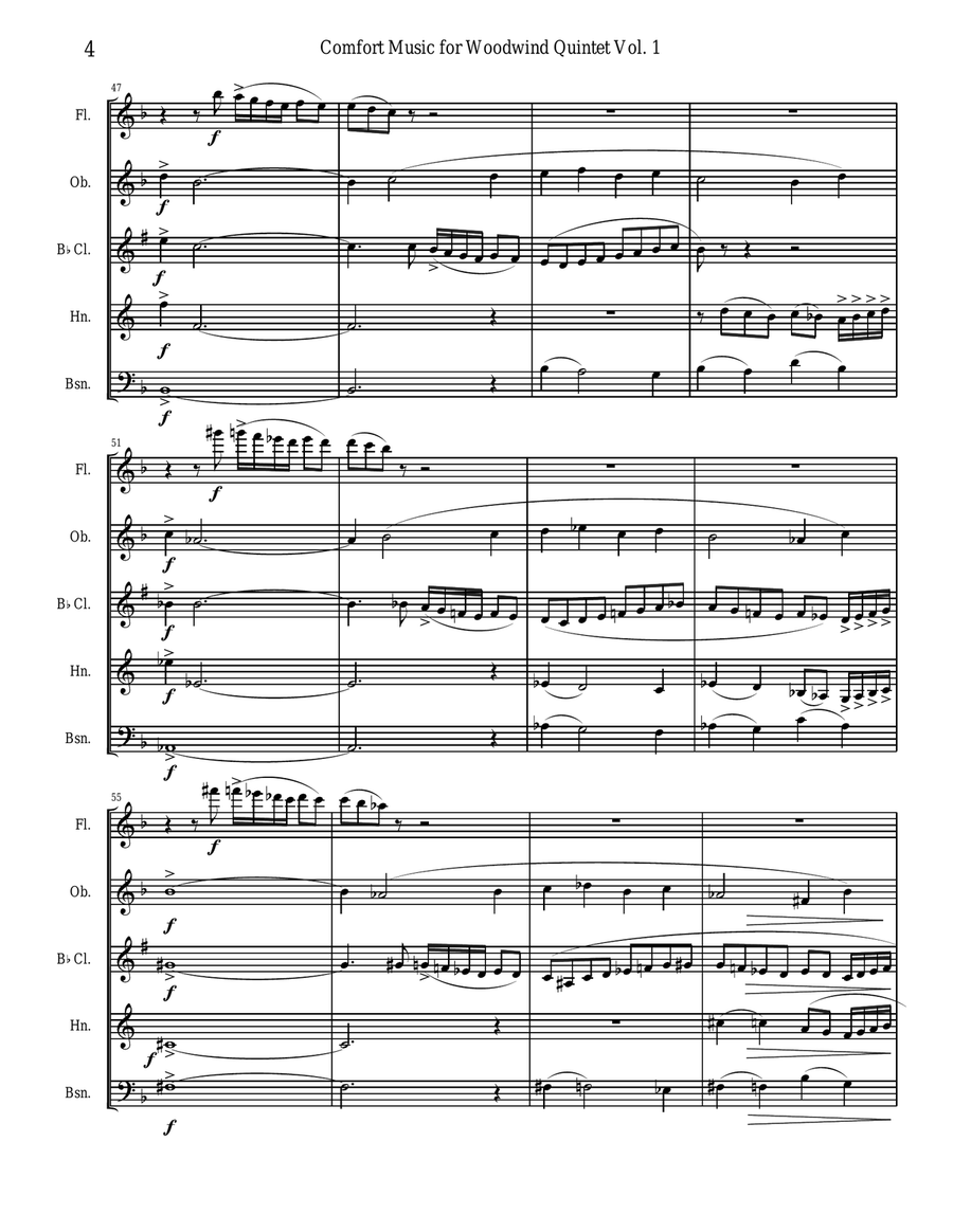 Comfort Music for Woodwind Quintet Vol I Woodwind Quintet scores gallery preview page 4