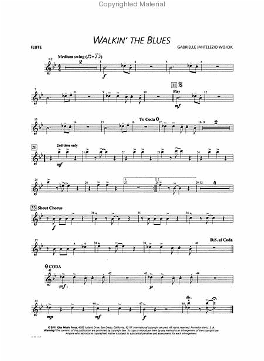 Walkin' The Blues Concert Band scores gallery preview page 4