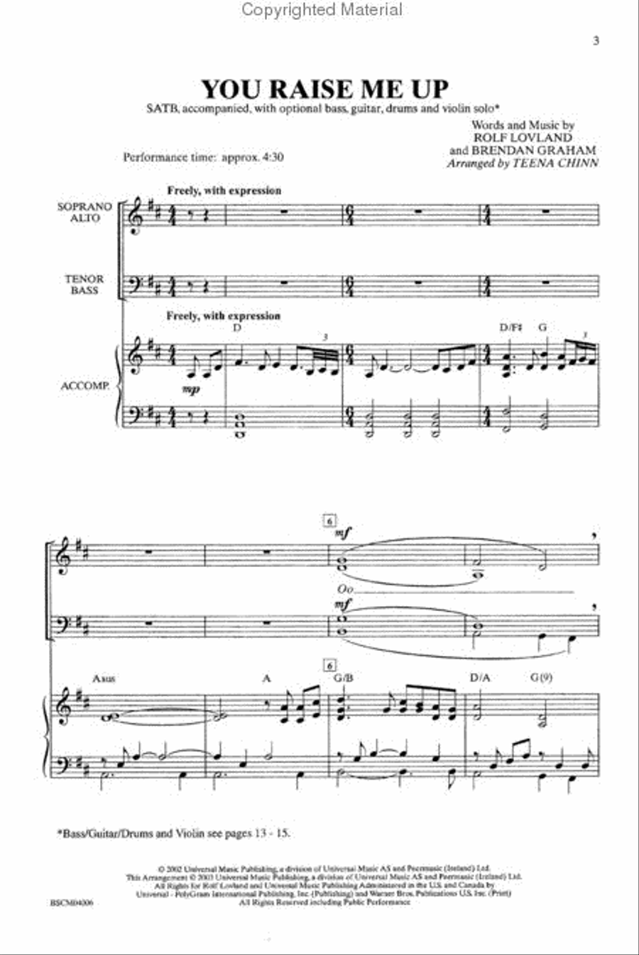 You Raise Me Up 4-Part scores gallery preview page 2