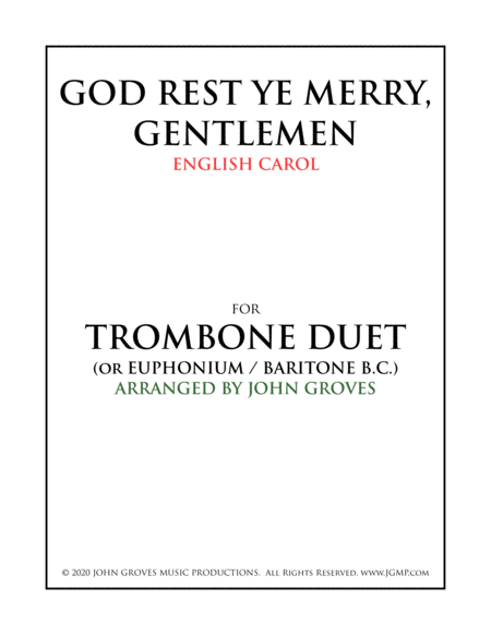 God Rest Ye Merry, Gentlemen - Trombone Duet image number null