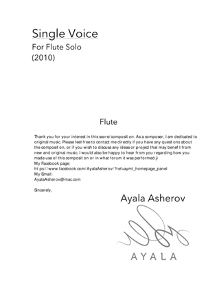 Single Voice - For Flute Solo