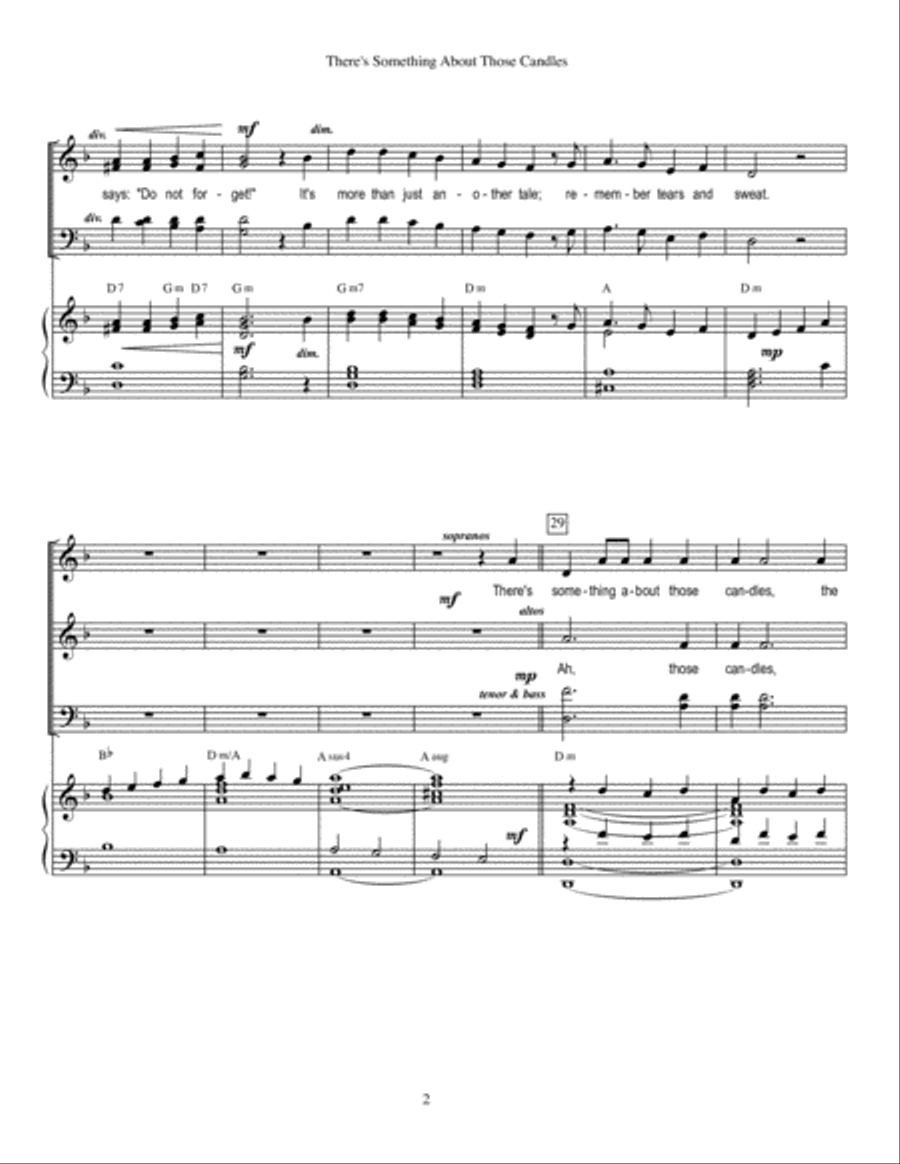 There's Something About Those Candles SATB 4-Part scores gallery preview page 2
