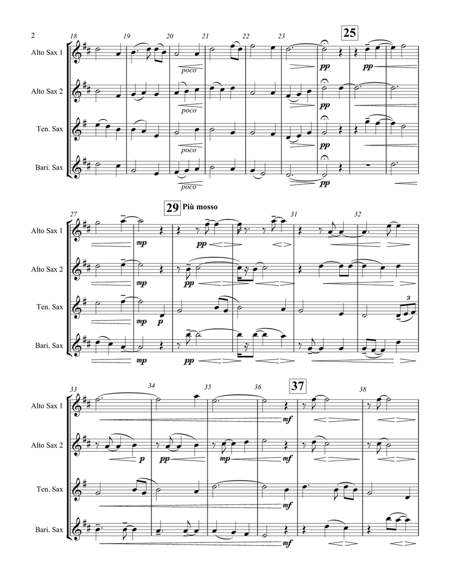 Amazing Grace for saxophone quartet Saxophone Quartet scores gallery preview page 4