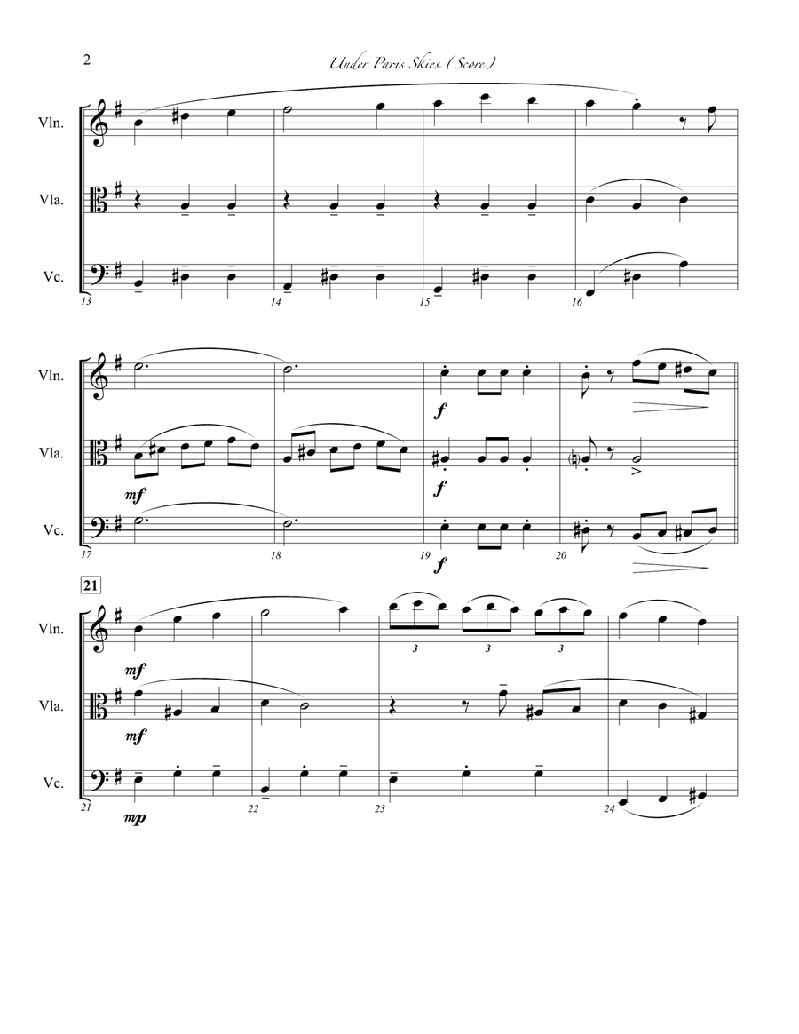 Under Paris Skies String Trio scores gallery preview page 3