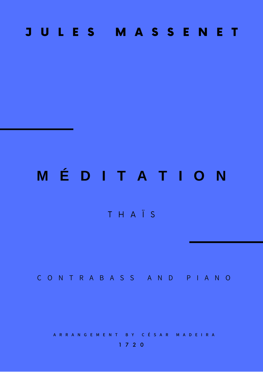 Meditation from Thais - Contrabass and Piano (Full Score and Parts) Double Bass scores gallery preview page 1