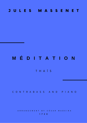 Book cover for Meditation from Thais - Contrabass and Piano (Full Score and Parts)