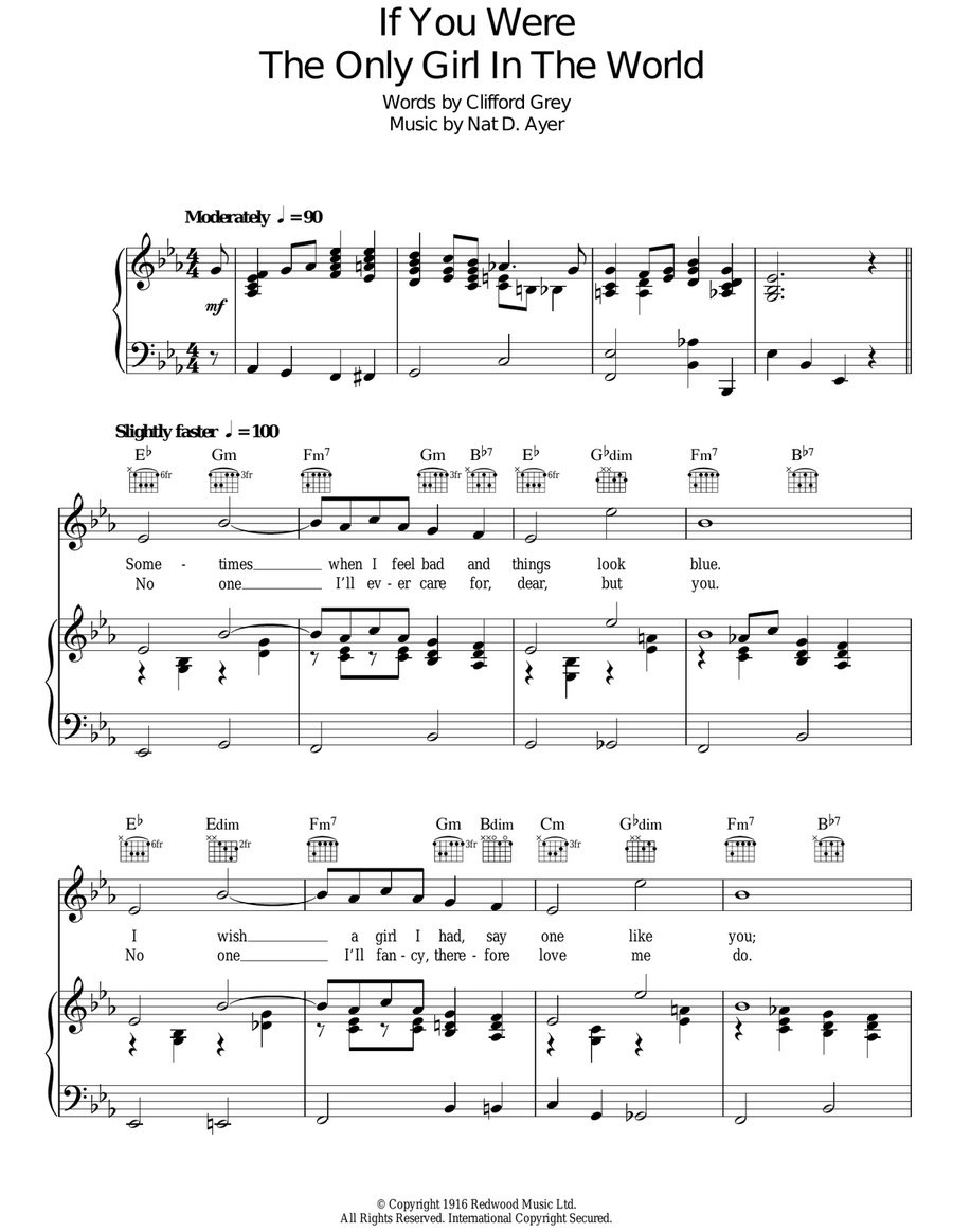 If You Were The Only Girl In The World Guitar scores gallery preview page 1