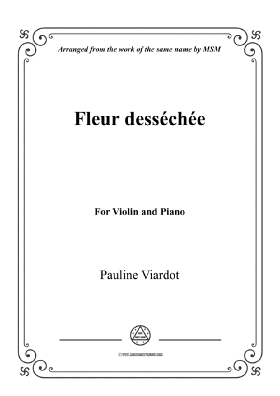 Viardot-Fleur desséchée, for Violin and Piano Violin Solo scores gallery preview page 1