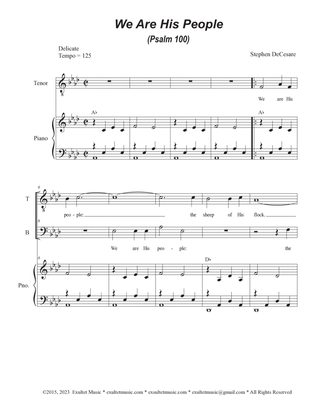 We Are His People (Psalm 100) (Duet for Tenor and Bass solo)