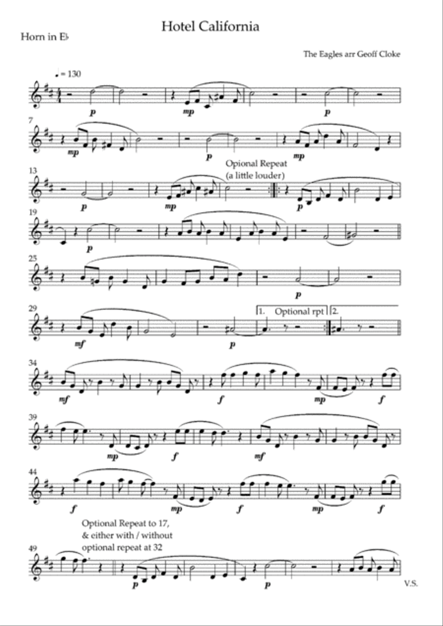 Hotel California Hotel California Brass Ensemble scores gallery preview page 5