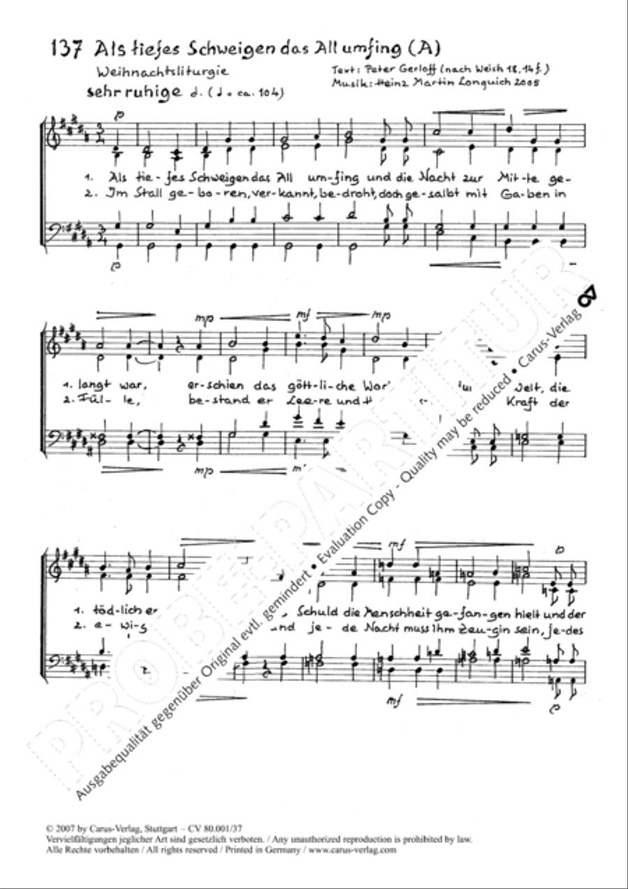 Als tiefes Schweigen das All umfing 4-Part scores gallery preview page 2