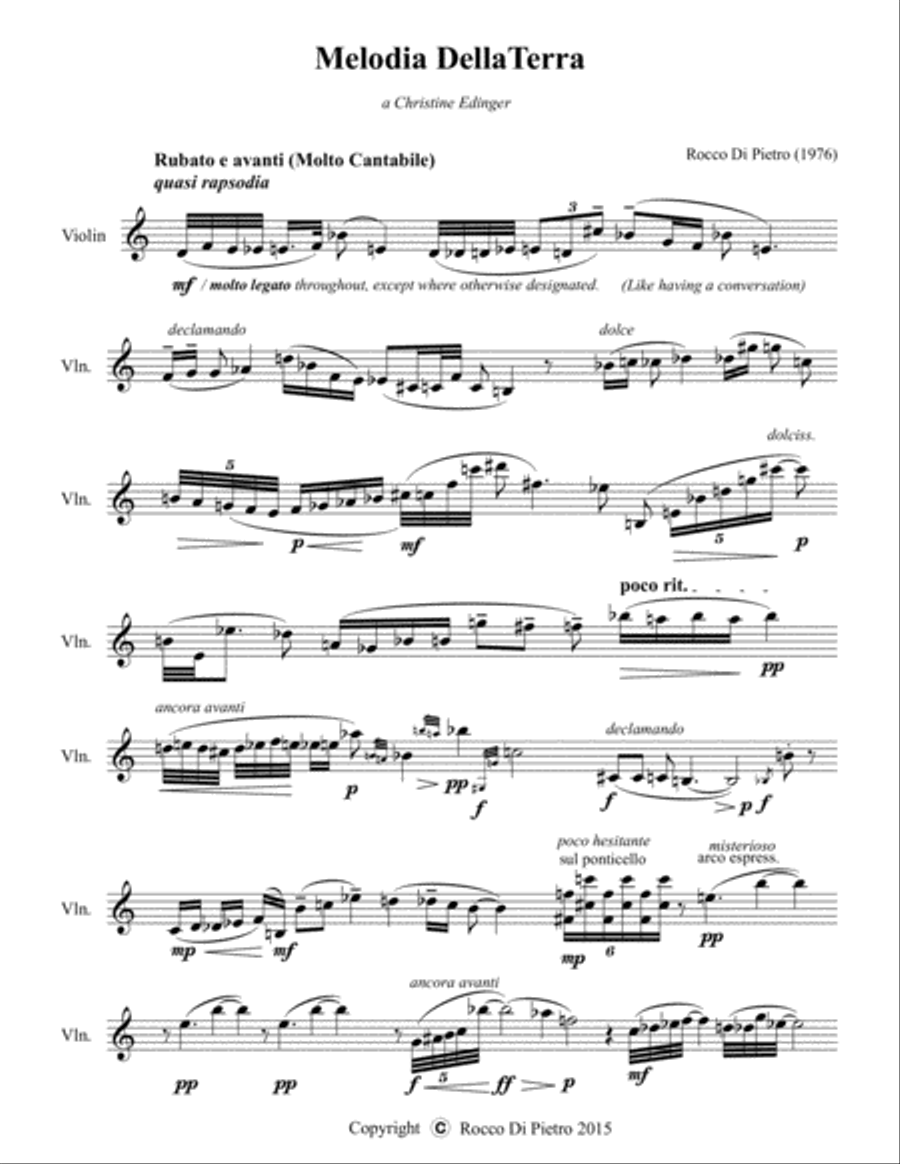 Melodia della terra (Melody of the Earth) Violin Solo scores gallery preview page 3