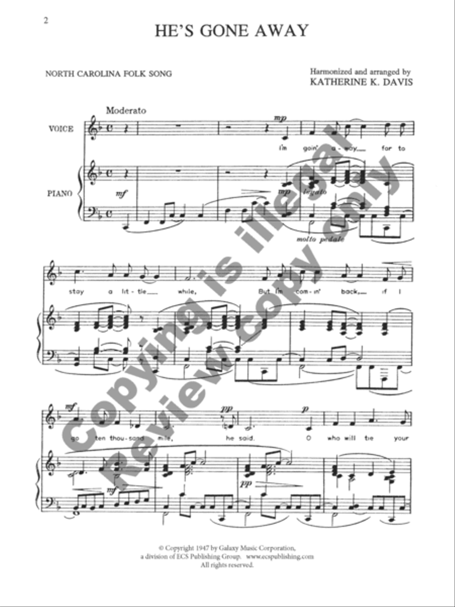 He's Gone Away Medium Voice scores gallery preview page 6
