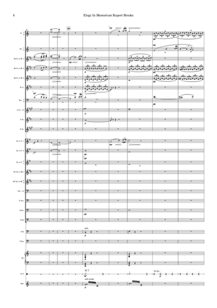 Elegy In Memorium Rupert Brooke - Wind Band/Full Score - Score Only image number null