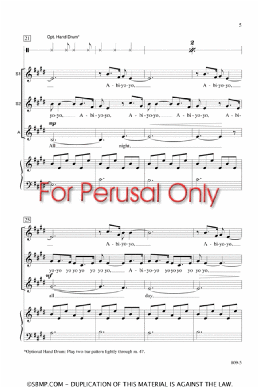 African Lullaby - SSA Octavo SSA scores gallery preview page 4