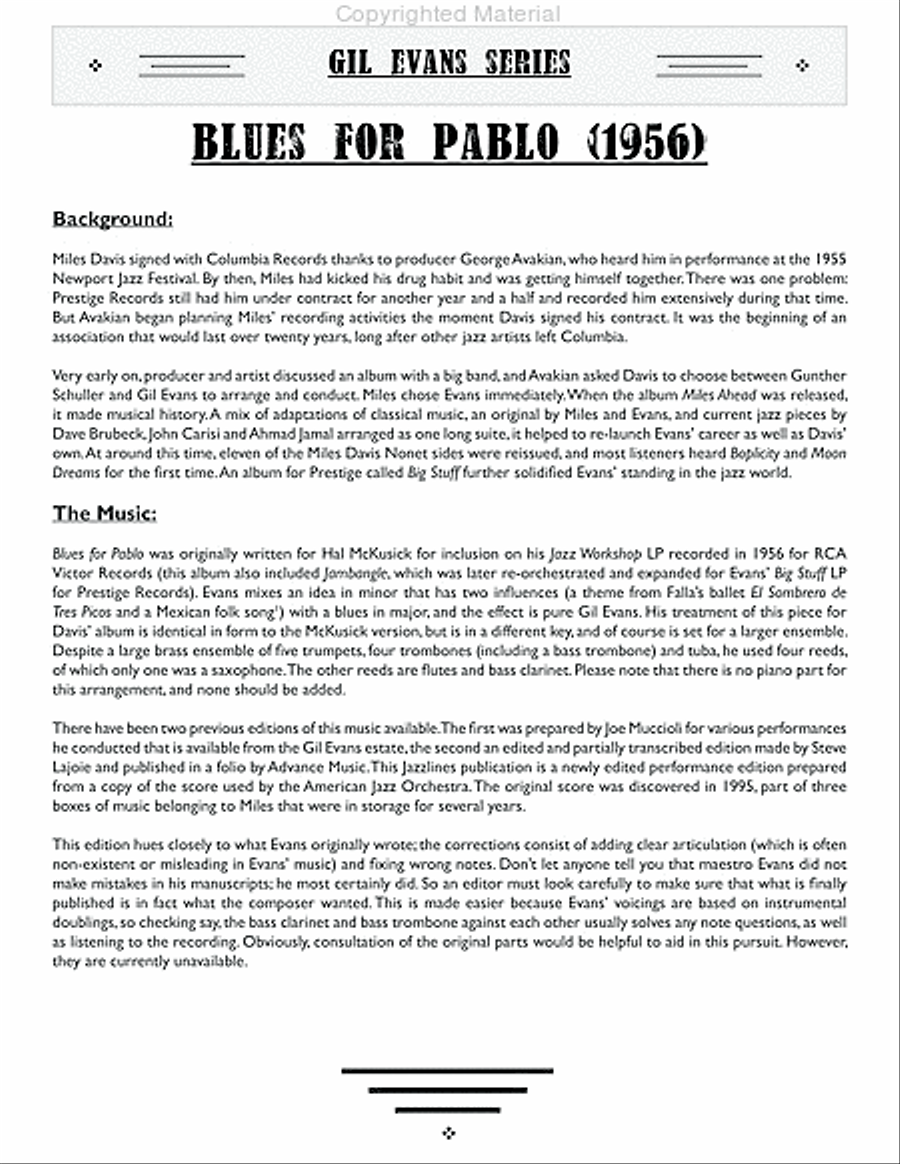 Blues For Pablo Orchestra scores gallery preview page 3