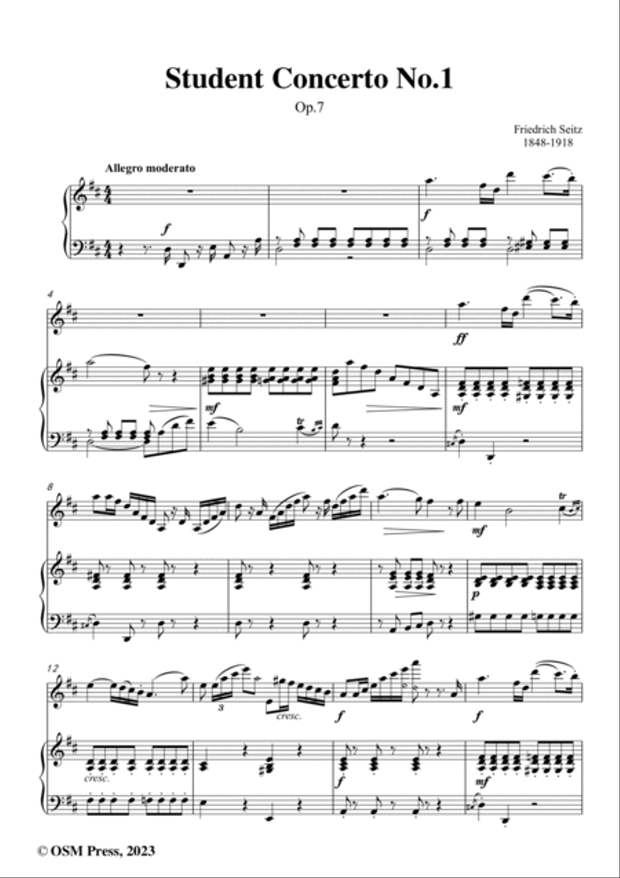 F. Seitz-Student Concerto No.1,Op.7 Violin Solo scores gallery preview page 2