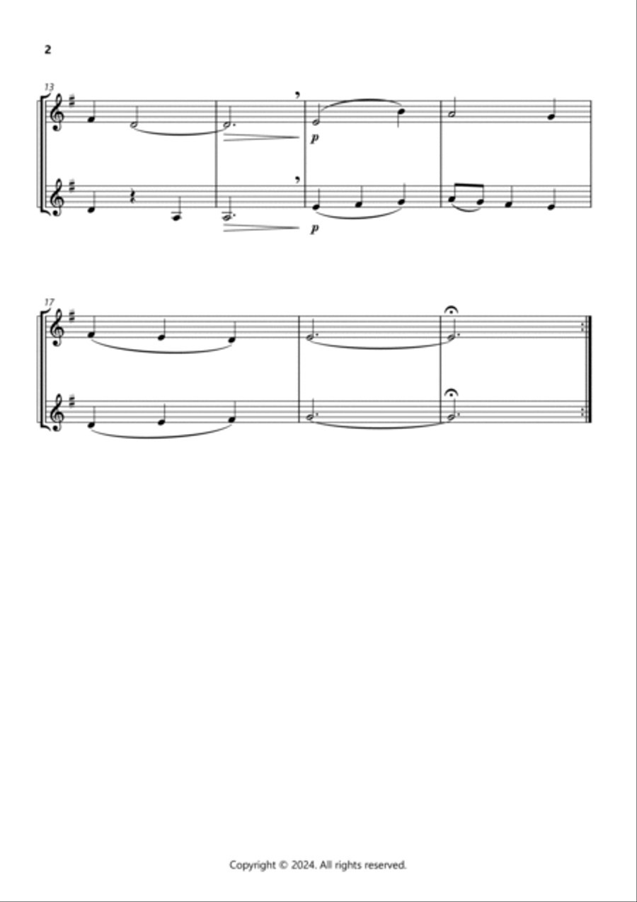 Scarborough Fair for Horn duet Brass Duet scores gallery preview page 2