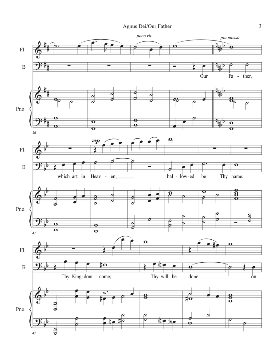 Agnus Dei/Our Father Small Ensemble scores gallery preview page 3