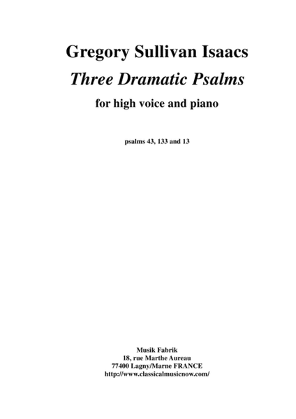 Gregory Sullivan Isaacs: Three Dramatic Psalms for high voice and piano image number null