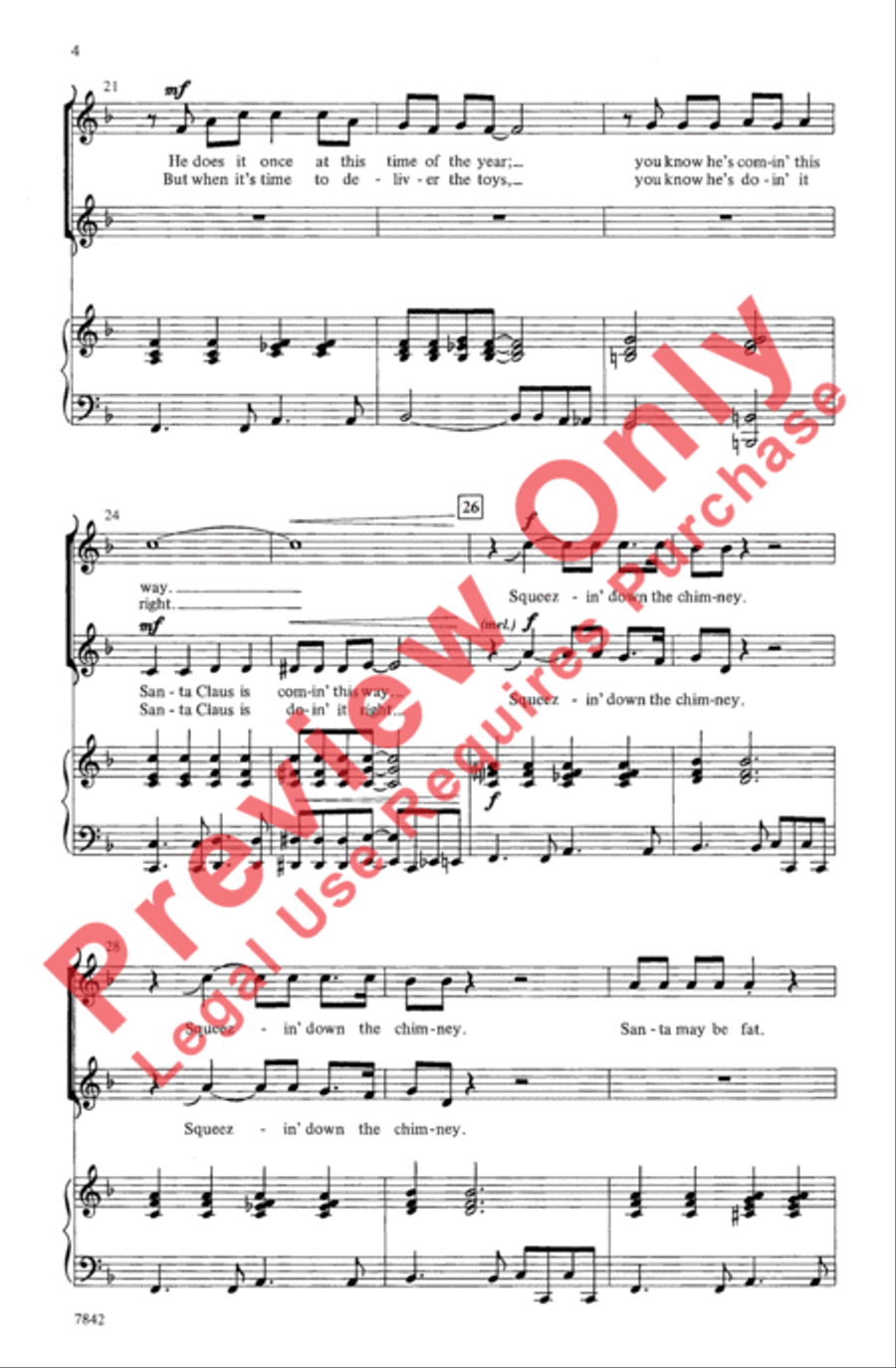 Squeezin' Down the Chimney 2-Part scores gallery preview page 4