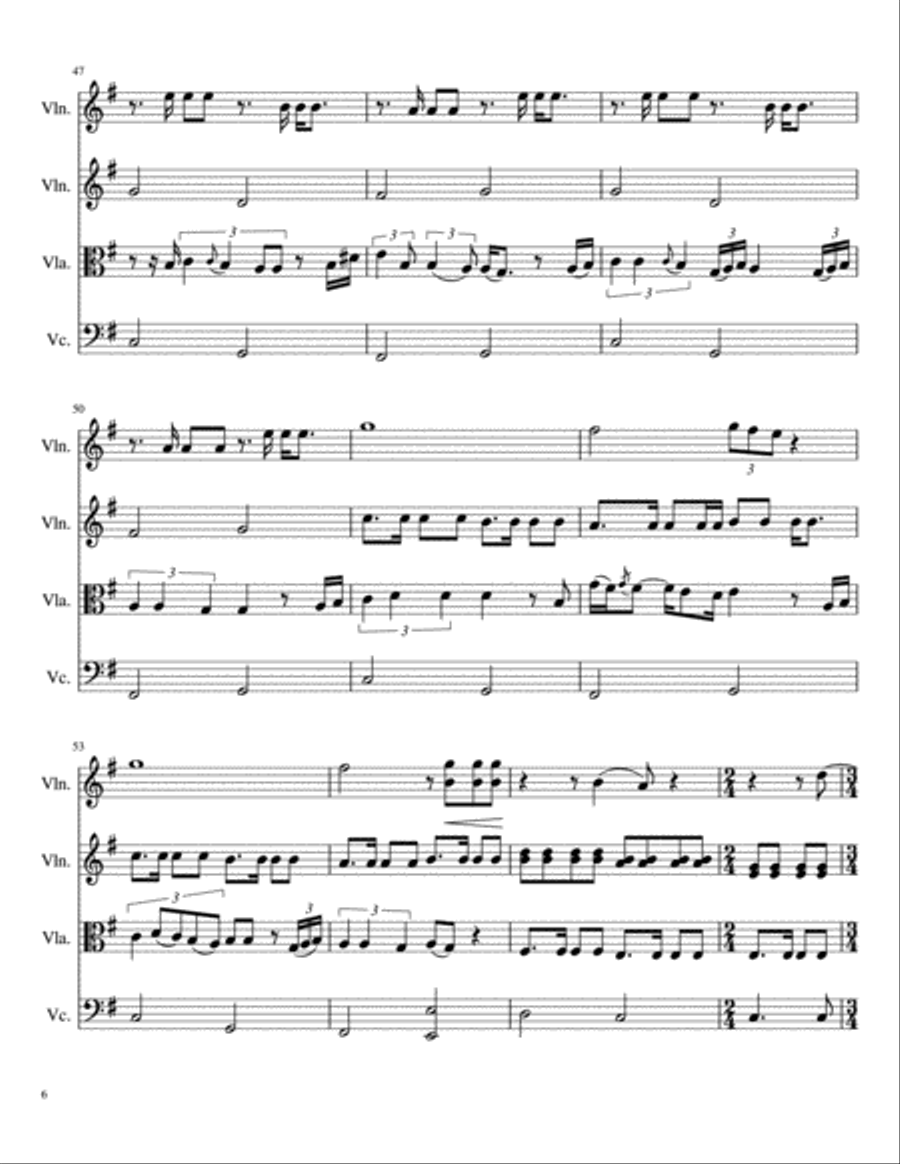 Take Me To Church String Quartet scores gallery preview page 6