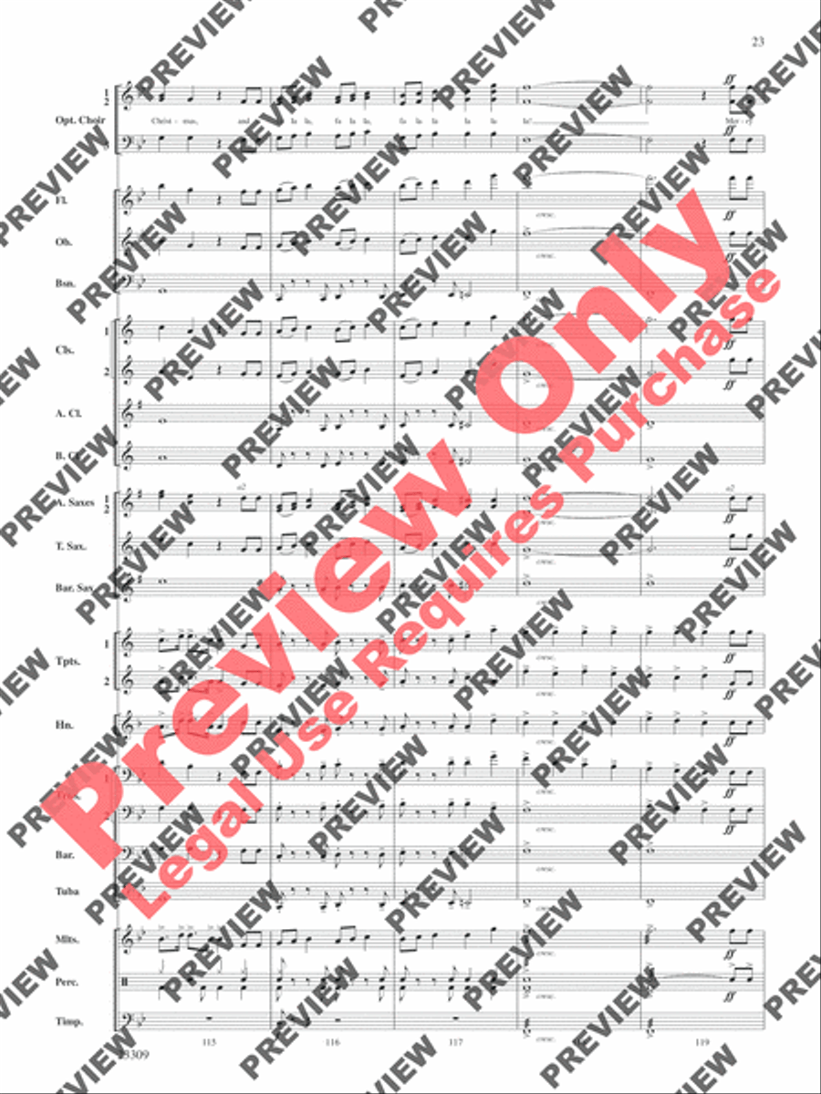 Merry Christmas to All (A Medley of Carols) Concert Band scores gallery preview page 24