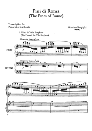 Respighi Pini di Roma, for piano duet(1 piano, 4 hands), PR811
