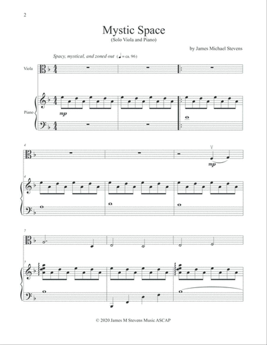 Mystic Space - Viola & Piano Viola scores gallery preview page 2