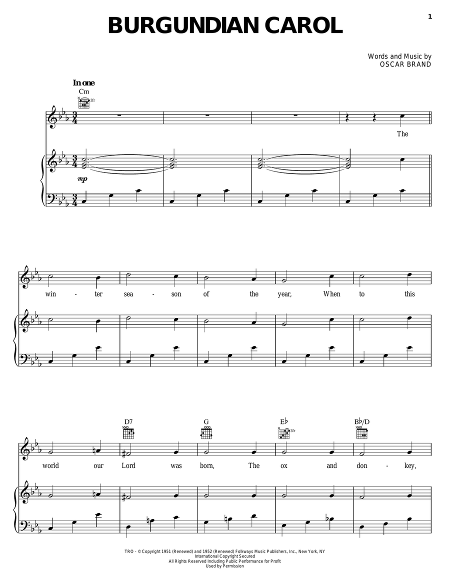Burgundian Carol Burgundian Carol Guitar scores gallery preview page 1