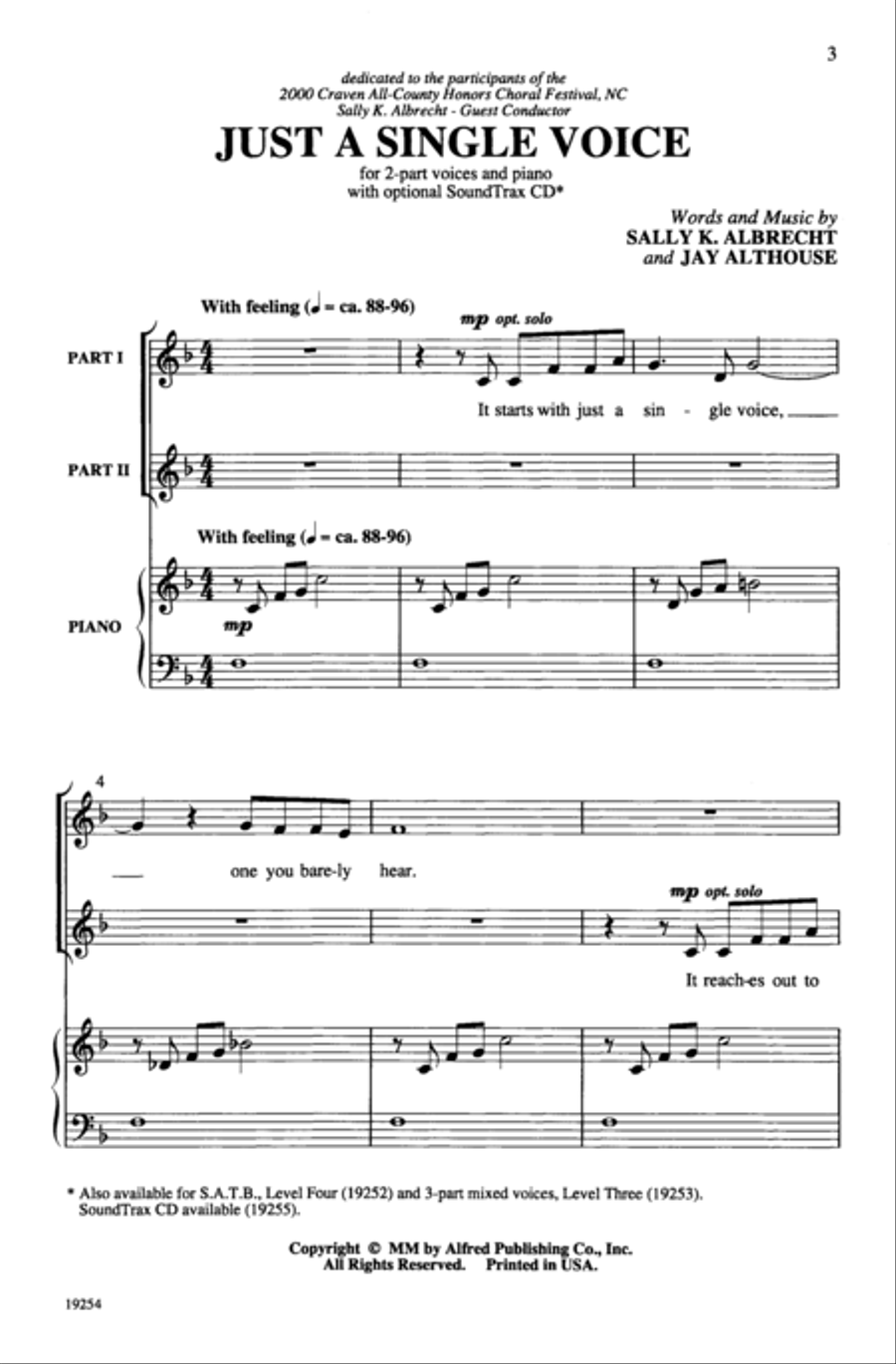 Just a Single Voice 2-Part scores gallery preview page 2
