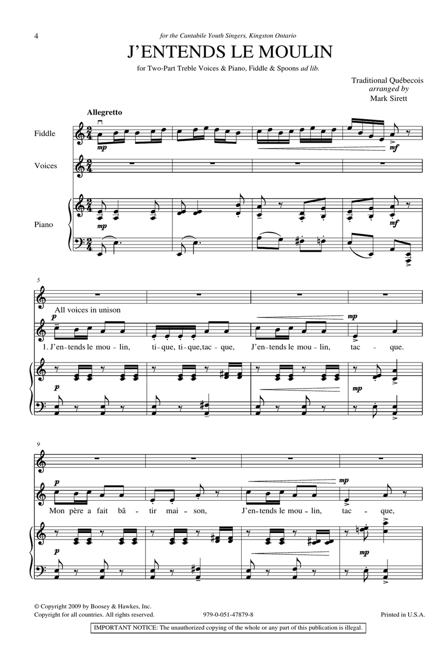 J'entends Le Moulin 2-Part scores gallery preview page 1