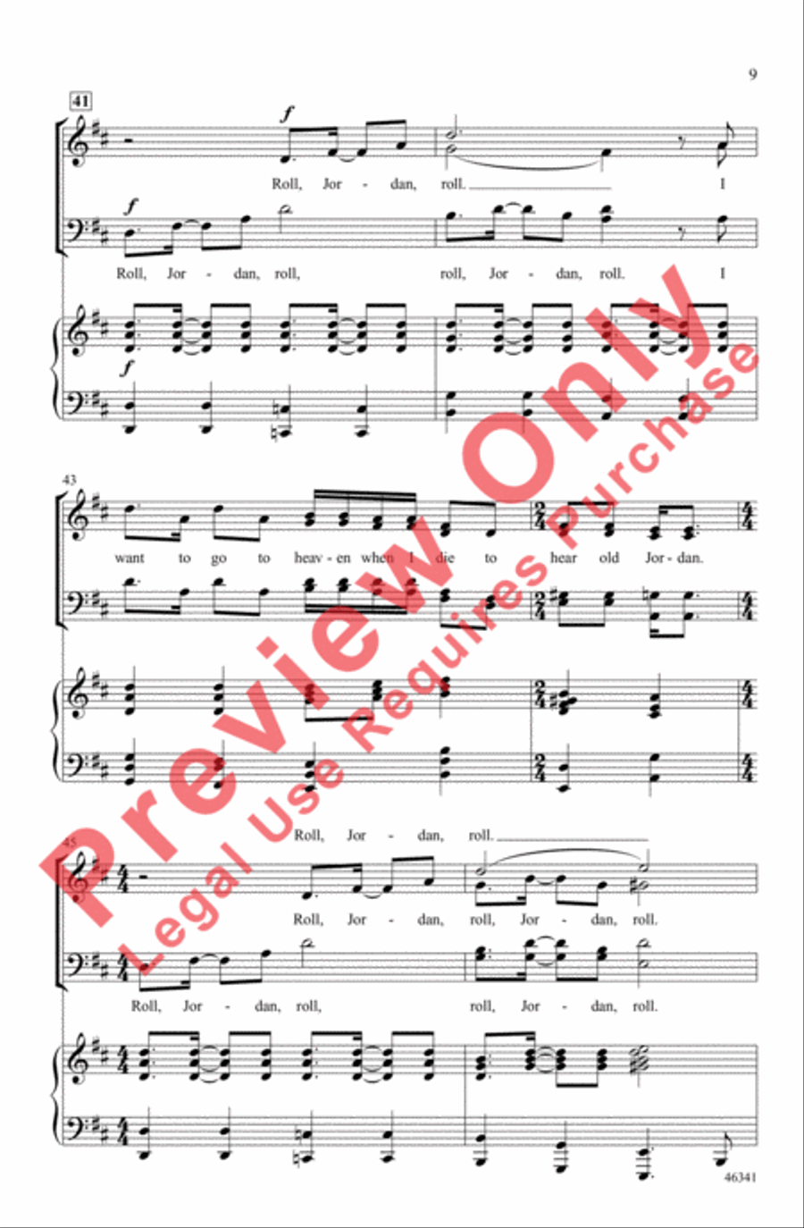 Roll, Jordan, Roll Roll, Jordan, Roll 4-Part scores gallery preview page 9