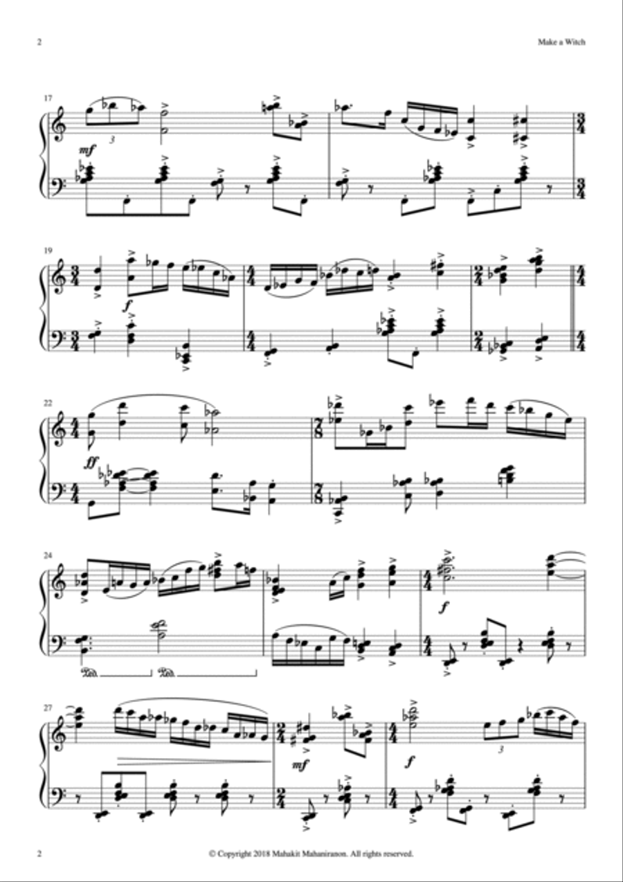 Make a Witch for Piano Solo - Digital Download Piano Solo scores gallery preview page 3