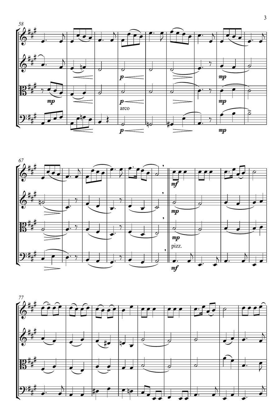 Jingle Bells String Quartet scores gallery preview page 4