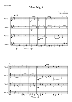 Silent Night (Christmas Song) for Violin Quartet
