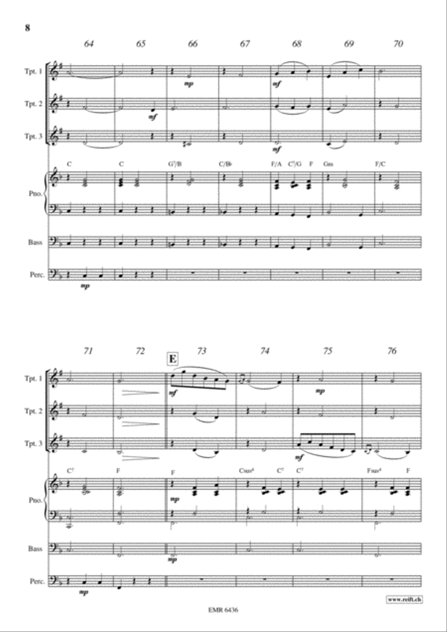 Plaisir d'Amour Trumpet Trio scores gallery preview page 8