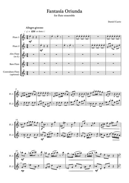 FANTASIA ORIUNDA for flute choir image number null