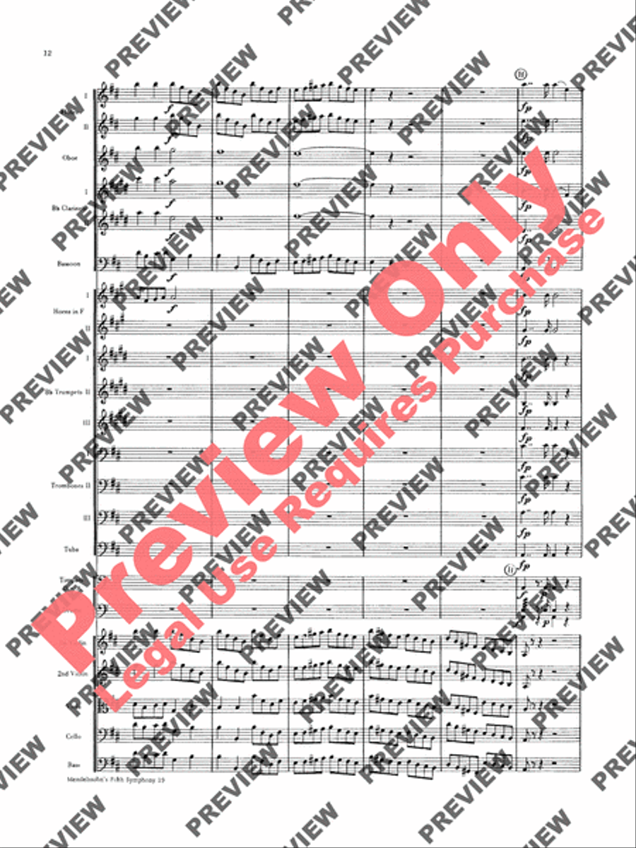 Mendelssohn's 5th Symphony Reformation, 4th Movement Full Orchestra scores gallery preview page 13