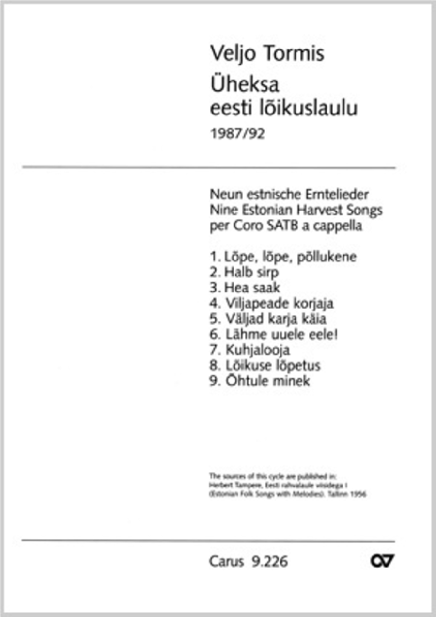 9 eesti loskulaulu Choir scores gallery preview page 1