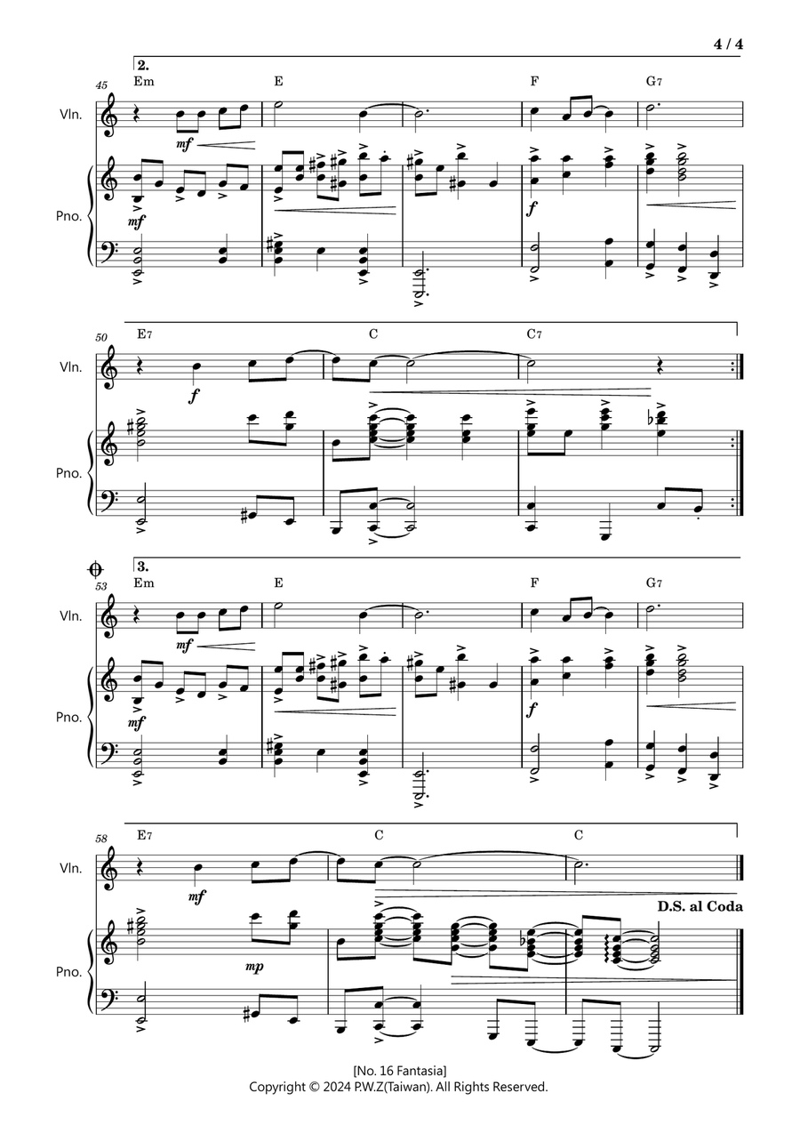 No 16, No. 16 Fantasia String Duet scores gallery preview page 4