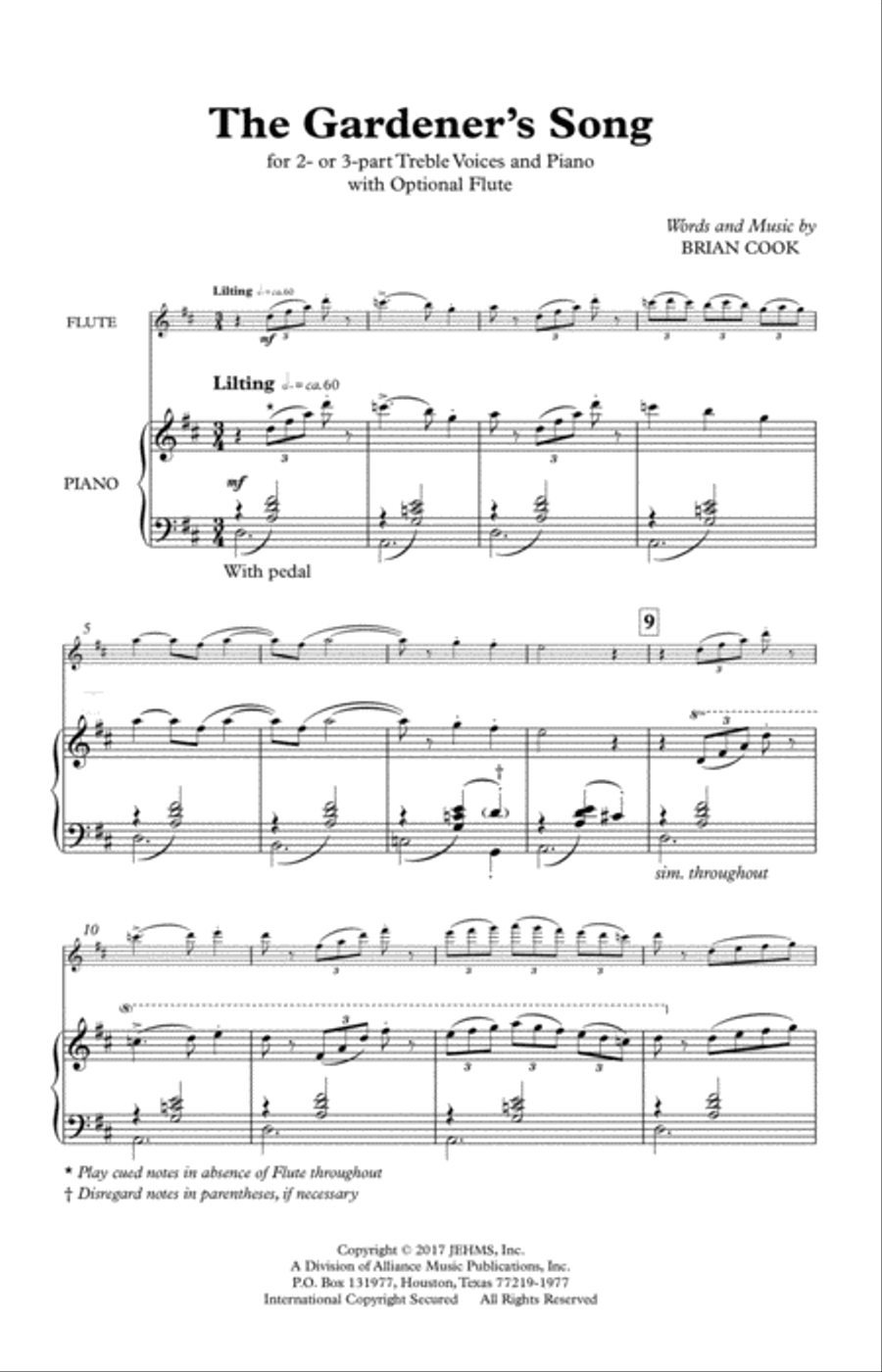 Gardener's Song Gardener's Song 3-Part scores gallery preview page 2