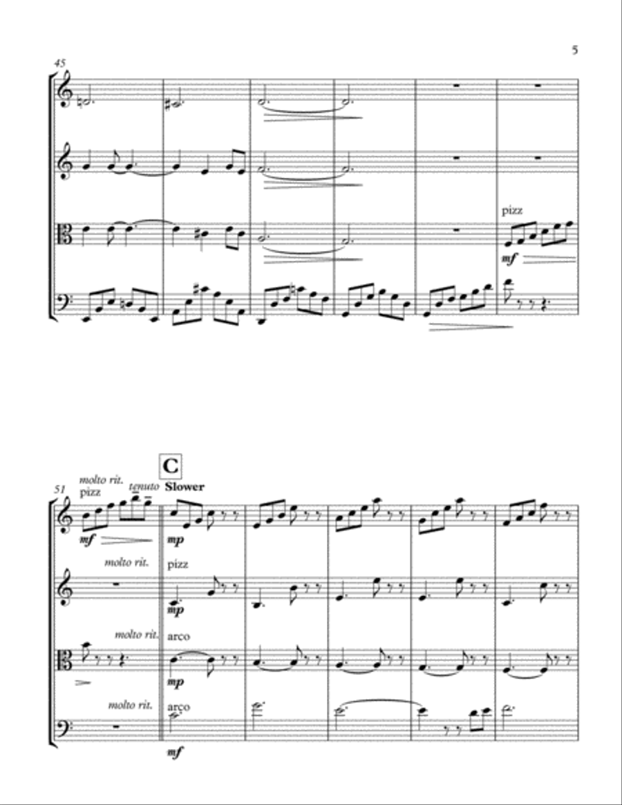 Can't Help Falling In Love String Quartet scores gallery preview page 5