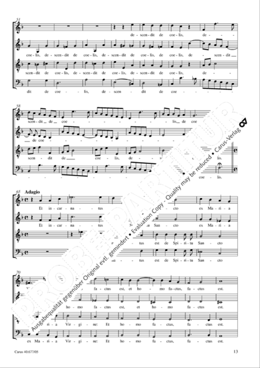 Mass in F major 4-Part scores gallery preview page 14